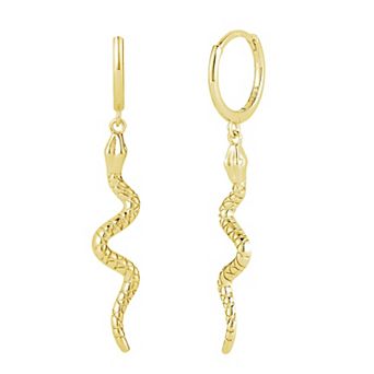 Sunkissed Sterling Snake Hoop Drop Earrings