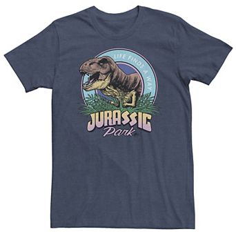 Big & Tall Jurassic Park Life Finds A Way Vibrant Tee