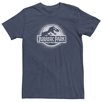 Big & Tall Jurassic Park All White Spray Paint Stencil Movie Logo Tee