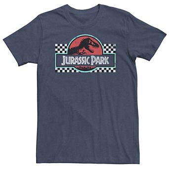 Big & Tall Jurassic Park Retro Colors Checkered Logo Tee
