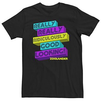 Big & Tall Zoolander "Really Really Ridiculously Good Looking" Neon Text Tee