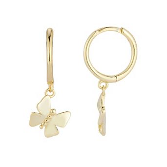Sunkissed Sterling Butterfly Hoop Drop Earrings