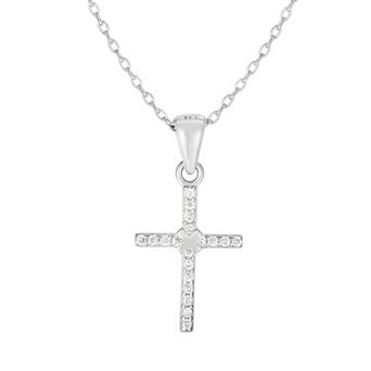 Sunkissed Sterling Cubic Zirconia Cross Pendant Necklace