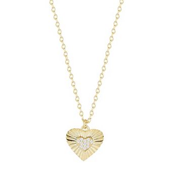 Sunkissed Sterling Cubic Zirconia Heart Pendant Necklace