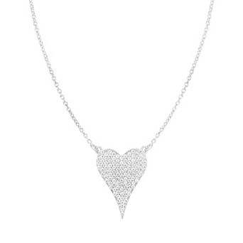 Sunkissed Sterling Cubic Zirconia Pave Heart Necklace