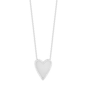 Sunkissed Sterling Cubic Zirconia Heart Halo Necklace