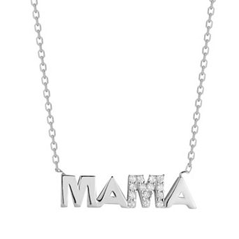 Sunkissed Sterling Cubic Zirconia "Mama" Necklace