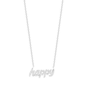 Sunkissed Sterling Cubic Zirconia "Happy" Necklace