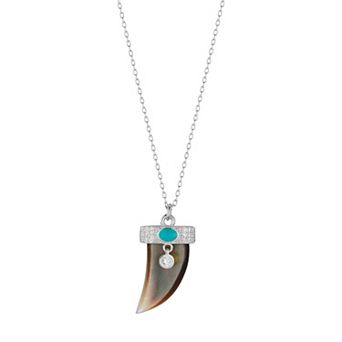 Sunkissed Sterling Mother-of-Pearl Horn Pendant Necklace