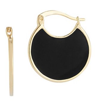 Sunkissed Sterling 14k Gold Over Silver Enamel Hoop Earrings