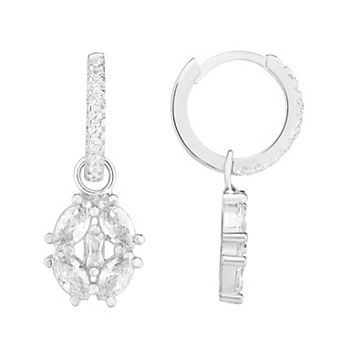 Sunkissed Sterling Cubic Zirconia Hoop Drop Earrings