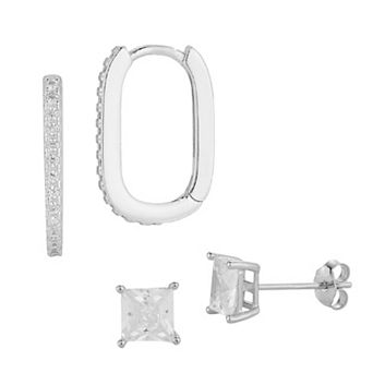 Sunkissed Sterling Cubic Zirconia Earring Combo Set