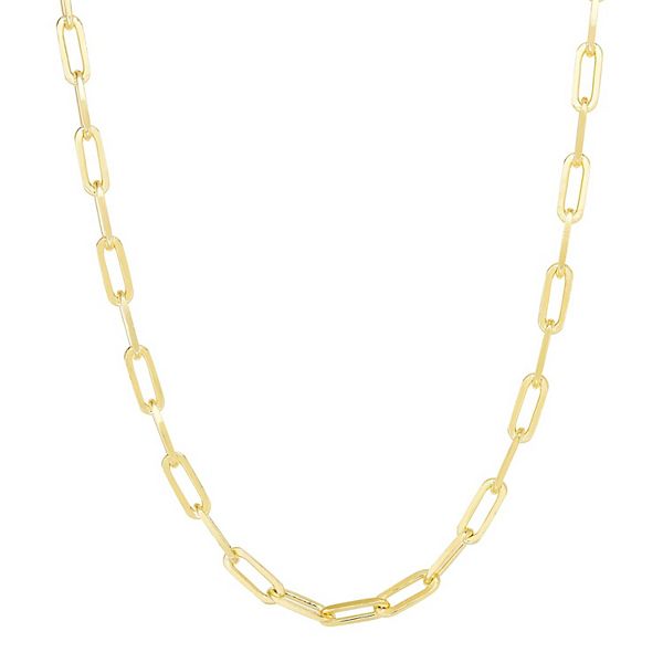 Sunkissed Sterling 14k Gold Over Silver Paper Clip Chain Necklace