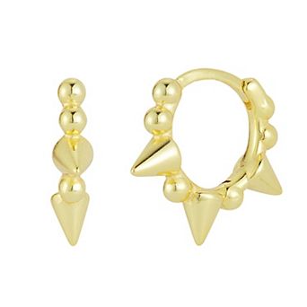 Sunkissed Sterling Spike Hoop Earrings