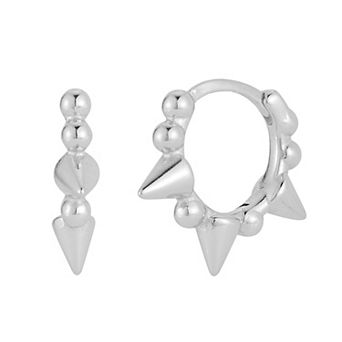 Sunkissed Sterling Spike Hoop Earrings