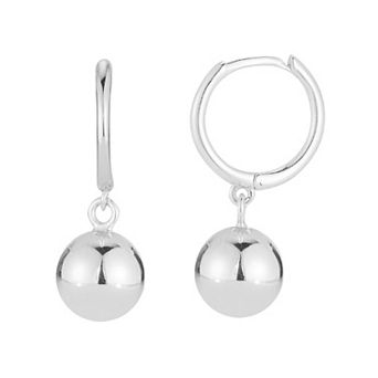 Sunkissed Sterling Ball Hoop Drop Earrings