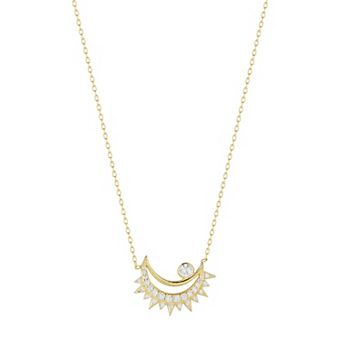 Sunkissed Sterling Cubic Zirconia Moon Necklace