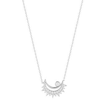 Sunkissed Sterling Cubic Zirconia Moon Necklace