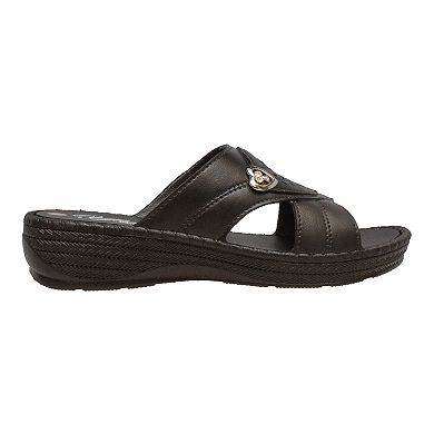 YFM Women's Low Heel Slide Sandals