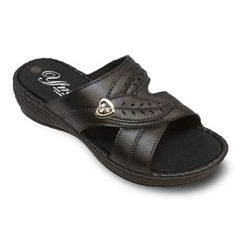 YFM Women's Low Heel Slide Sandals