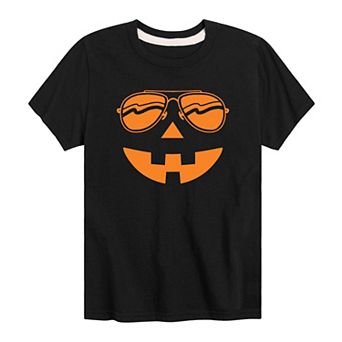 Boys 8-20 Hipster Pumpkin Face Graphic Tee