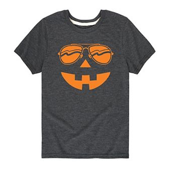 Boys 8-20 Hipster Pumpkin Face Graphic Tee