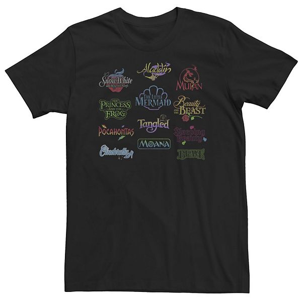 Big & Tall Disney Princess Movie Logos Tee