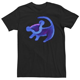 Big & Tall Disney Lion King Simba Cave Painting Blue Hue Tee