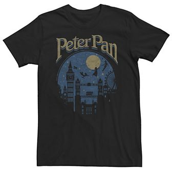 Big & Tall Disney Peter Pan Group Shot London Night Silhouette Tee