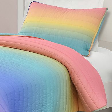 Lush Decor Rainbow Ombre Quilt Set with Shams
