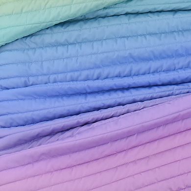 Lush Decor Rainbow Ombre Quilt Set with Shams