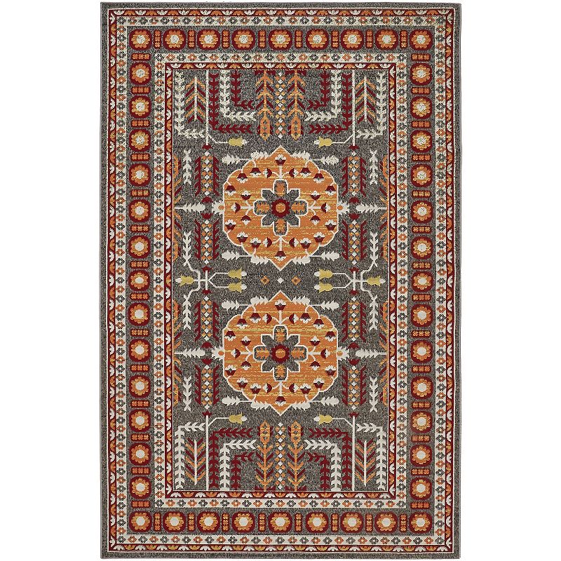 Weave & Wander Hurst Vintage Style Kilim Rug, Orange, 6.5X10 Ft