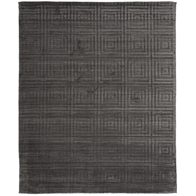 Weave & Wander Savona Viscose Maze Rug, Grey, 8X10 Ft