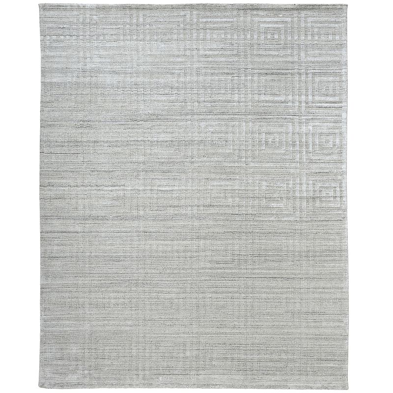 Weave & Wander Savona Viscose Maze Rug, Beig/Green, 2X3 Ft