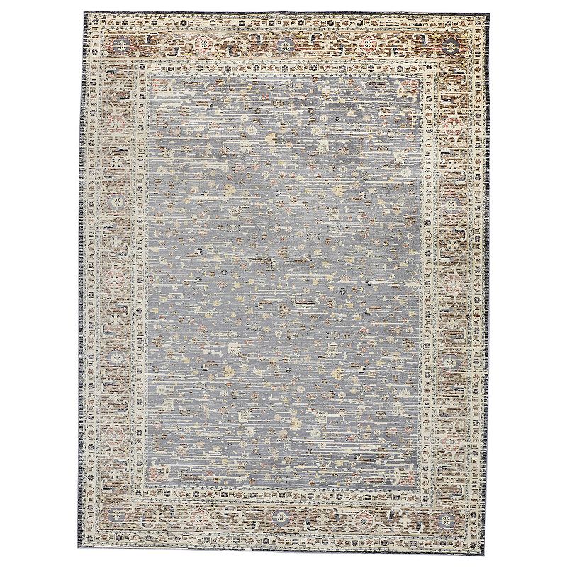 Weave & Wander Huron Gebbah Style Kilim Rug, Grey, 2.5X7.5 Ft