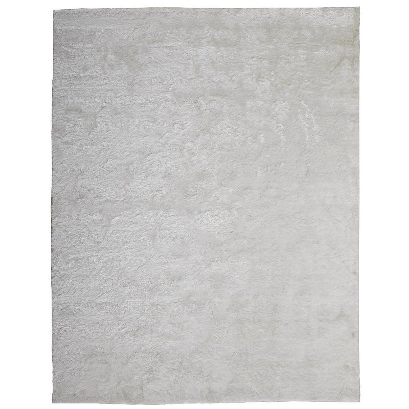 Weave & Wander Freya Plush Shag Rug, White, 7.5X9.5 Ft