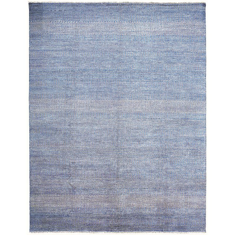 Weave & Wander Caldecott Classic Striped Rug, Blue, 8X10 Ft