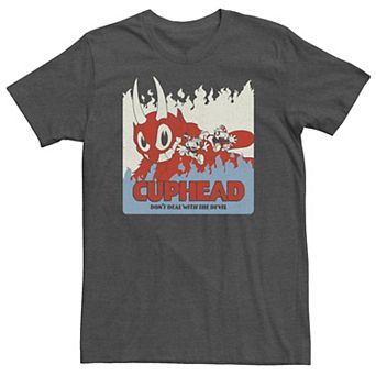 Big & Tall Cuphead "Don't Deal With the Devil" Vintage Poster Tee