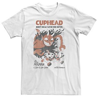 Big & Tall Cuphead & Mugman Running From The Devil Tee