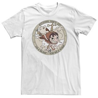 Big & Tall Cuphead Hilda Berg Soaring Blimp Retro Tee