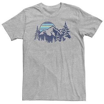 Big & Tall Mountain Range Striped Sun Tee