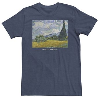 Big & Tall Trendy Van Gogh Hillside And Clouds Tee