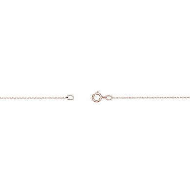 Gemminded 10k Rose Gold Garnet Pendant Necklace with Diamond Accents