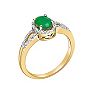 10k Gold 1/10 Carat T.W. Diamond & Emerald Ring