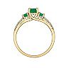 10k Gold 1/8 Carat T.W. Diamond & Emerald 3-Stone Ring