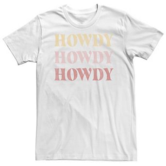 Big & Tall Trendy Howdy Text Stack Tee