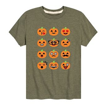 Boys 8-20 Pumpkin Emoticons Graphic Tee