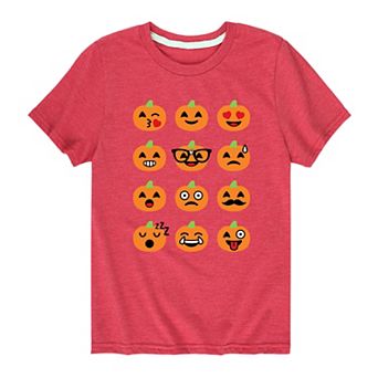 Boys 8-20 Pumpkin Emoticons Graphic Tee