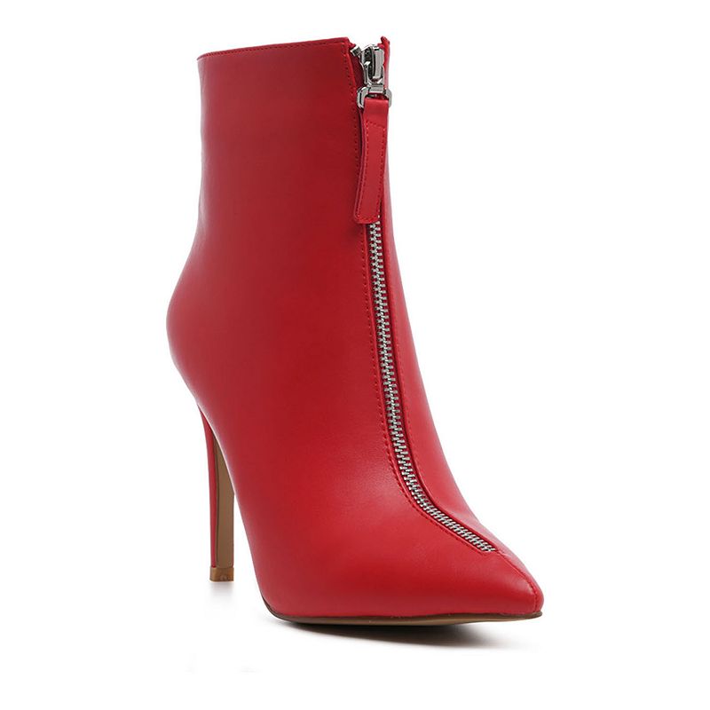 London Rag Hazel Womens High Heel Ankle Boots, Size: 10, Red