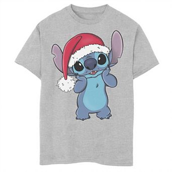 Disney's Lilo & Stitch Boys 8-20 Christmas Santa Hat Stitch Portrait Graphic Tee